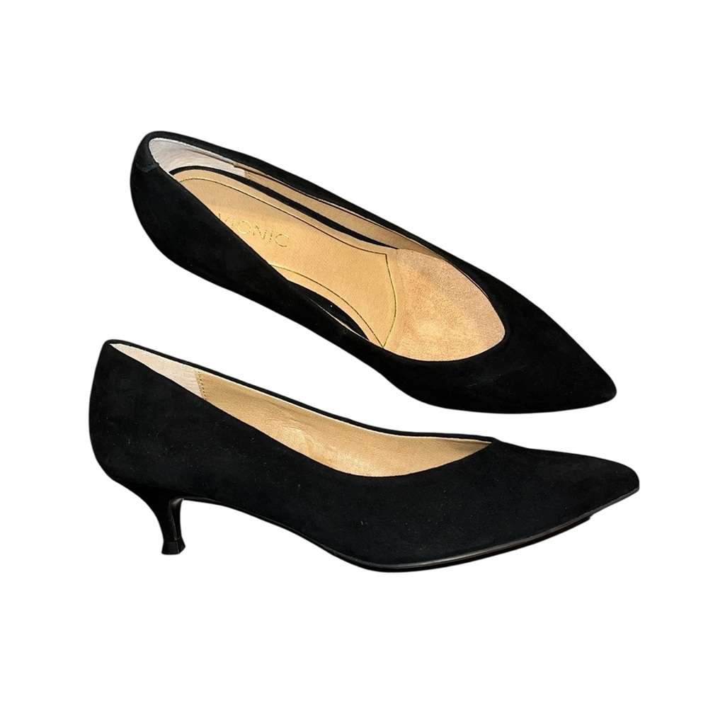 Vionic Black Suede Kitten Heel Pump - Picture 5 of 11